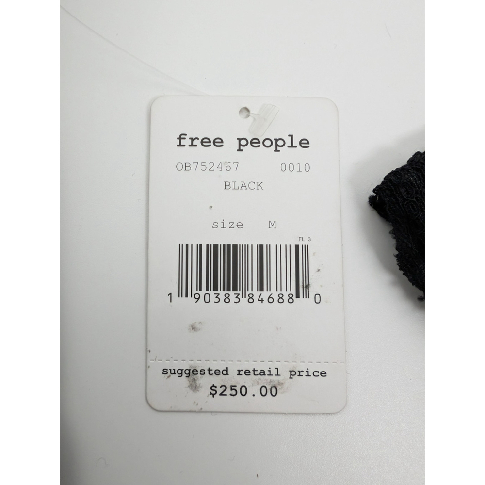 NWT Free People Black Lace & Mesh Bodycon Dress Sz M Goth Grunge Date Night Sexy - Picture 8 of 12